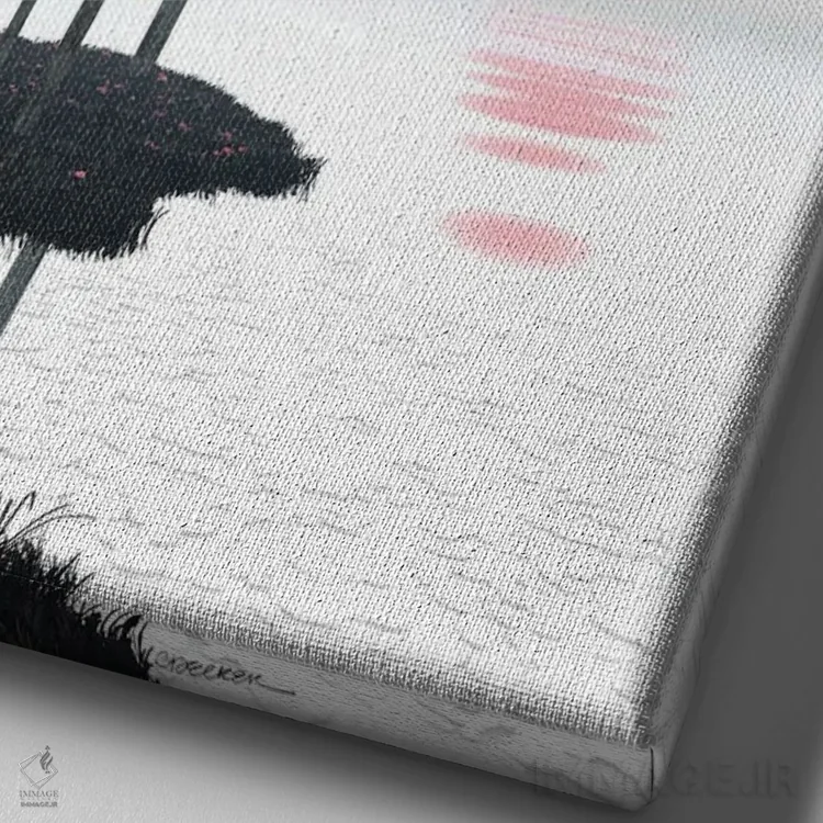 تابلو دکوراتیو آکی اثر سینتیا دکر - نمای نزدیک بافت بوم