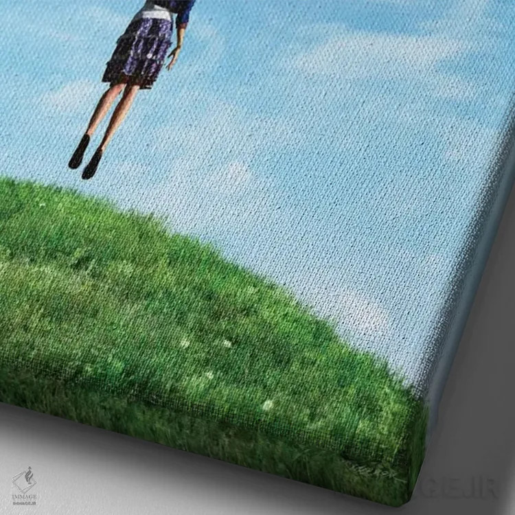 تابلو دکوراتیو چندوظیفگی اثر سینتیا دکر - نمای نزدیک بافت بوم