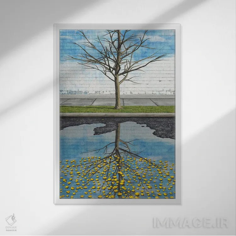 تابلو دکوراتیو دیدگاه اثر سینتیا دکر - نمای قابدار سفید