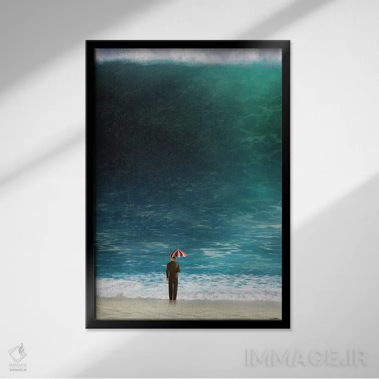 تابلو دکوراتیو بی خبر اثر سینتیا دکر - نمای قابدار مشکی