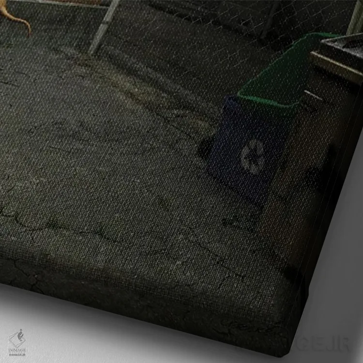 تابلو دکوراتیو هنگامی که ستاره ها در شهر فرو می ریزند اثر سینتیا دکر - نمای نزدیک بافت بوم