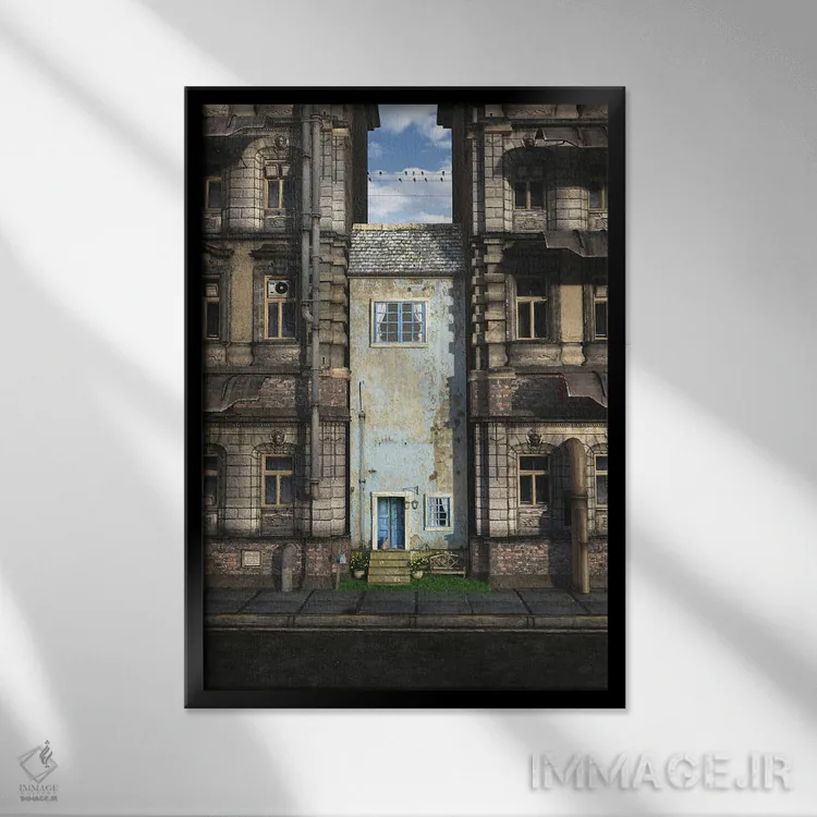 تابلو دکوراتیو مخالف باقی مانده اثر سینتیا دکر - نمای قابدار مشکی