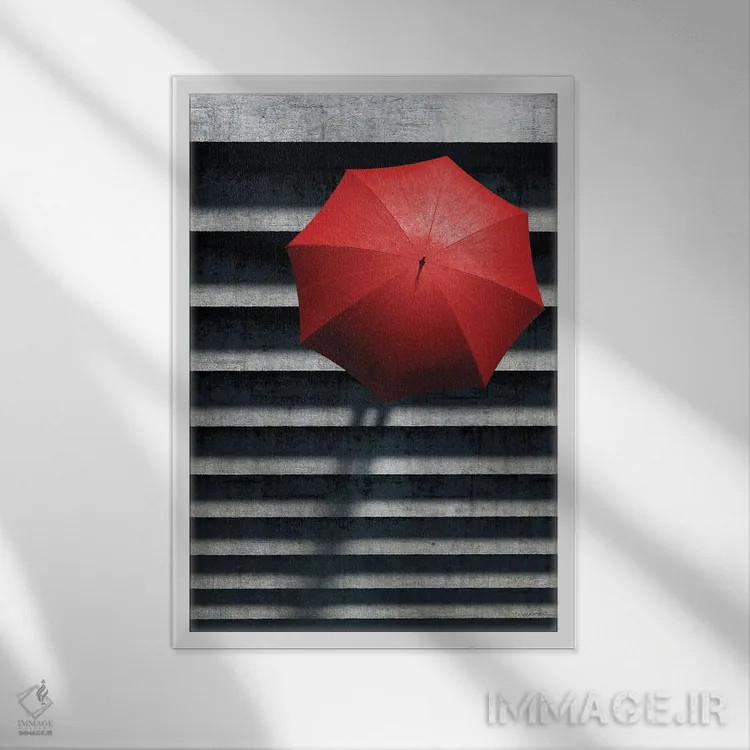 تابلو دکوراتیو پله ها اثر سینتیا دکر - نمای قابدار سفید