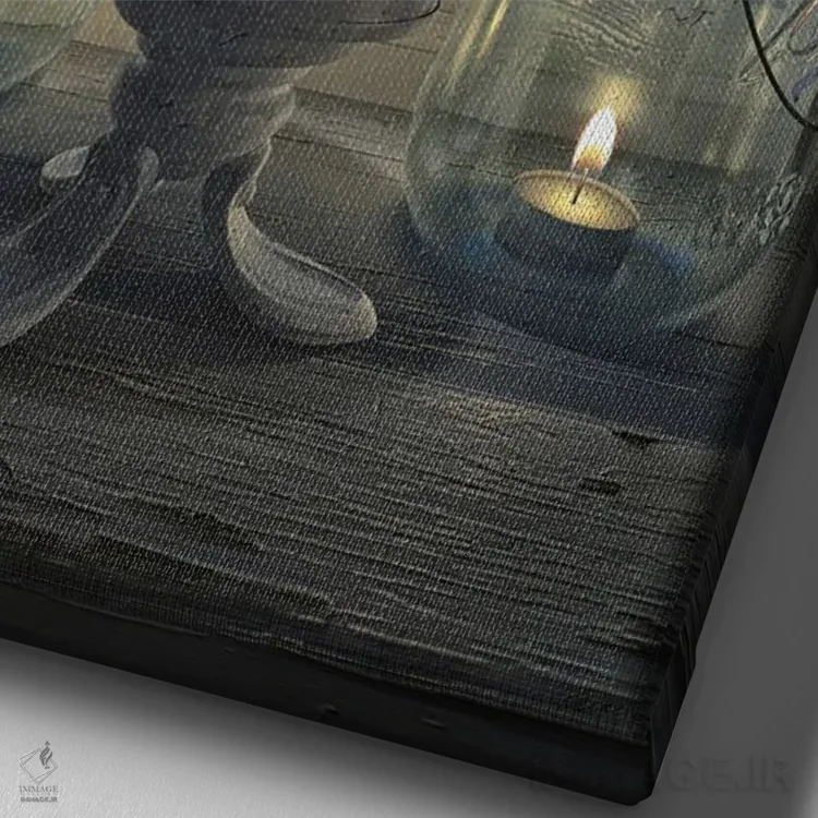 تابلو دکوراتیو به ماه فکر کن اثر سینتیا دکر - نمای نزدیک بافت بوم