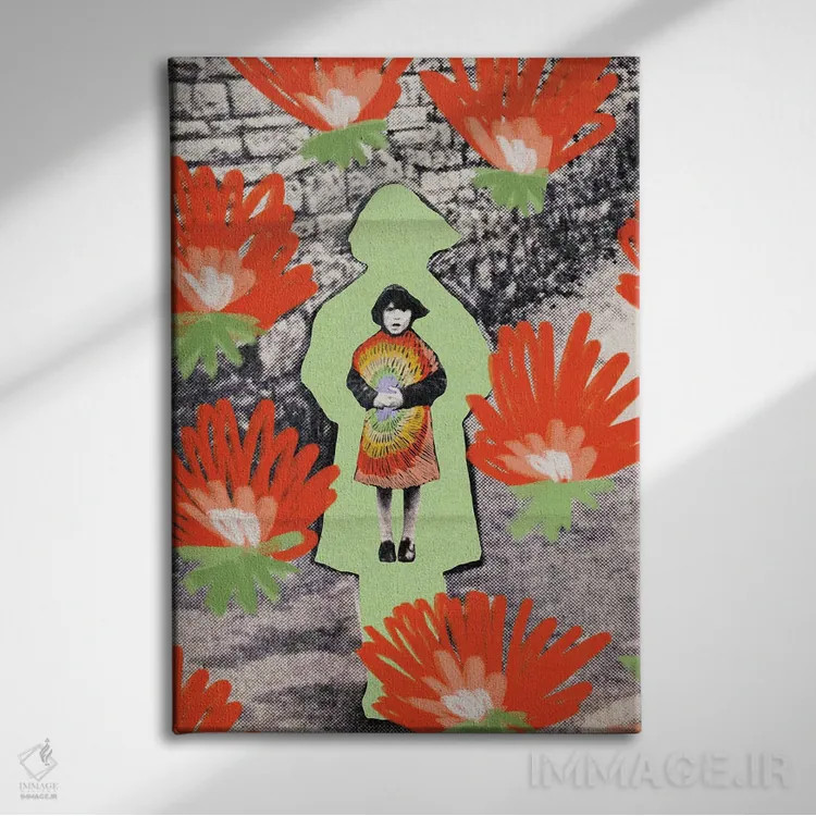 تابلو دکوراتیو از گل ها محافظت کن اثر کروموآی - نمای روبهرو روی دیوار