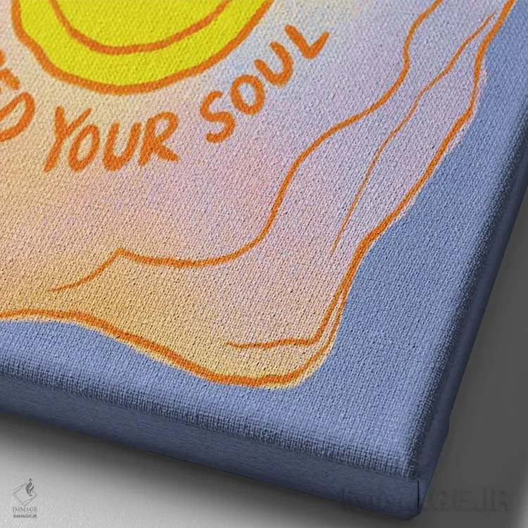 تابلو دکوراتیو روحت را تغذیه کن اثر کروموآی - نمای نزدیک بافت بوم