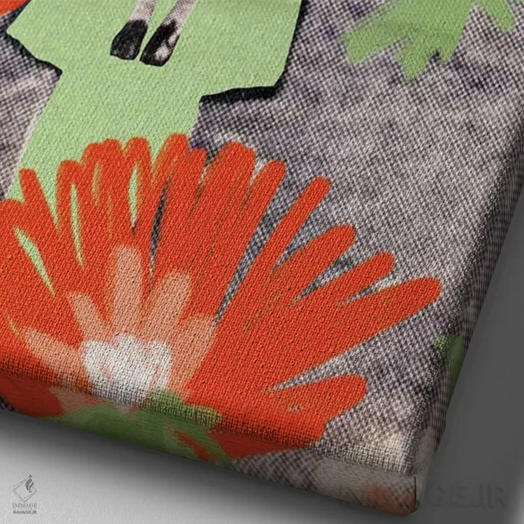 تابلو دکوراتیو از گل ها محافظت کن اثر کروموآی - نمای نزدیک بافت بوم