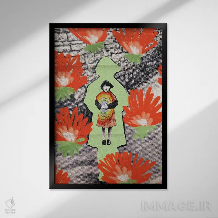 تابلو دکوراتیو از گل ها محافظت کن اثر کروموآی - نمای قابدار مشکی