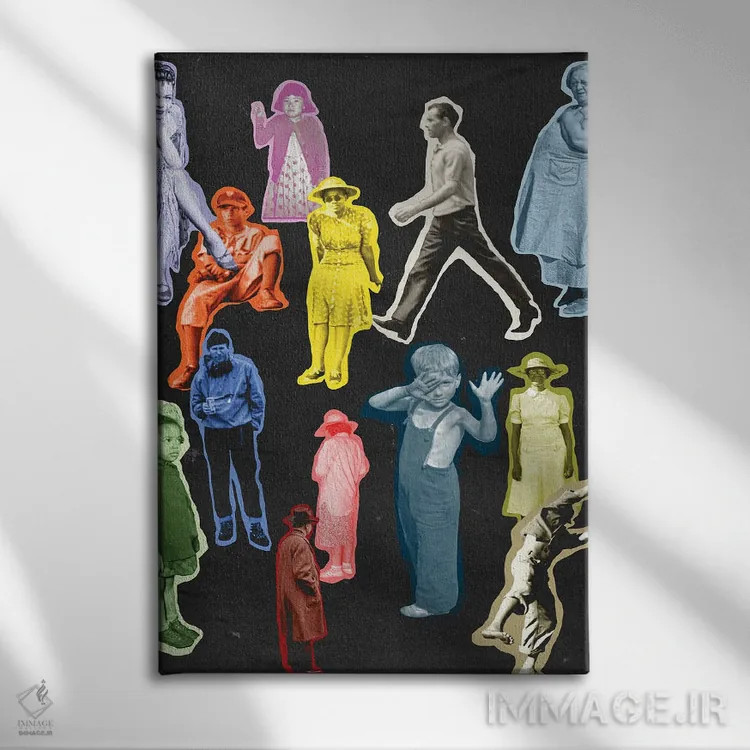 تابلو دکوراتیو در حال عبور اثر کروموآی - نمای روبهرو روی دیوار