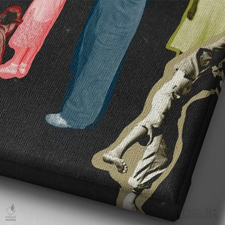 تابلو دکوراتیو در حال عبور اثر کروموآی - نمای نزدیک بافت بوم