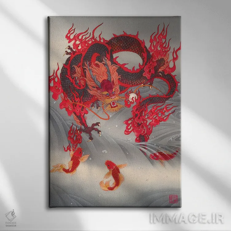 تابلو دکوراتیو دروازه اژدها اثر کارولین آر یانگ - نمای روبهرو روی دیوار