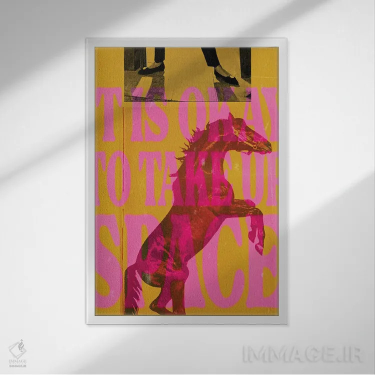 تابلو دکوراتیو جای خودت را بگیر اثر کروموآی - نمای قابدار سفید