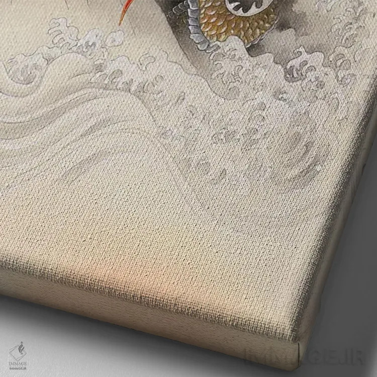 تابلو دکوراتیو جستجوی اژدها اثر کارولین آر یانگ - نمای نزدیک بافت بوم