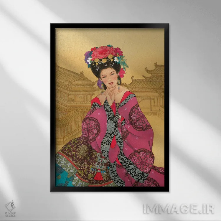 تابلو دکوراتیو امپراتریس وو اثر کارولین آر یانگ - نمای قابدار مشکی