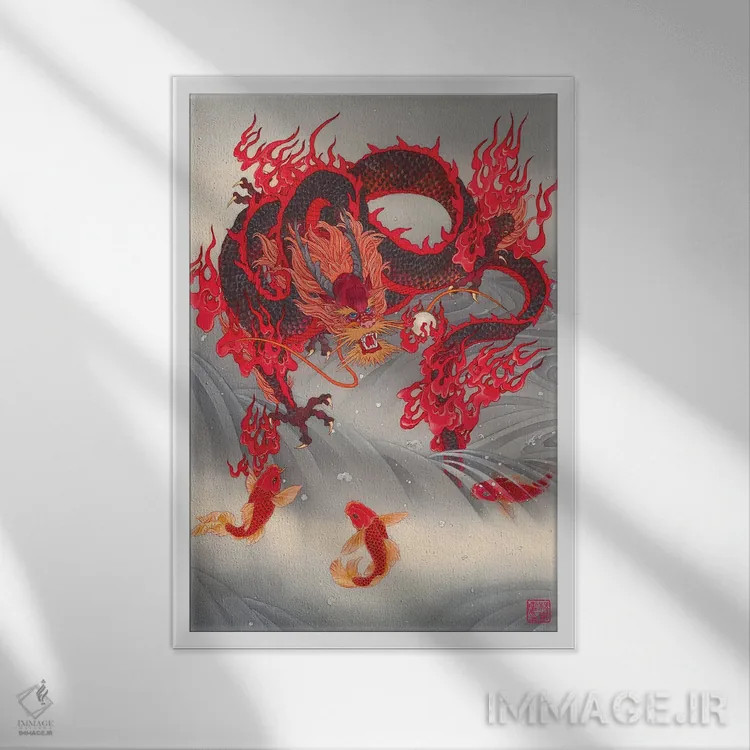 تابلو دکوراتیو دروازه اژدها اثر کارولین آر یانگ - نمای قابدار سفید