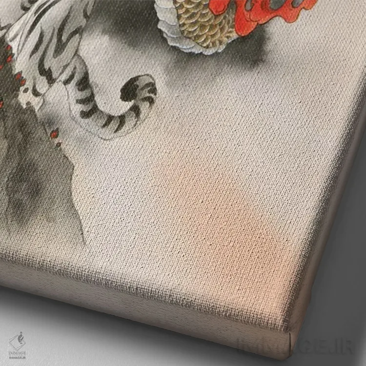 تابلو دکوراتیو نگهبانان شرق و غرب اثر کارولین آر یانگ - نمای نزدیک بافت بوم