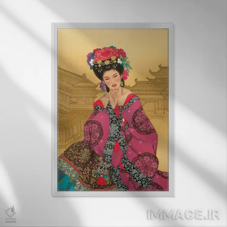تابلو دکوراتیو امپراتریس وو اثر کارولین آر یانگ - نمای قابدار سفید