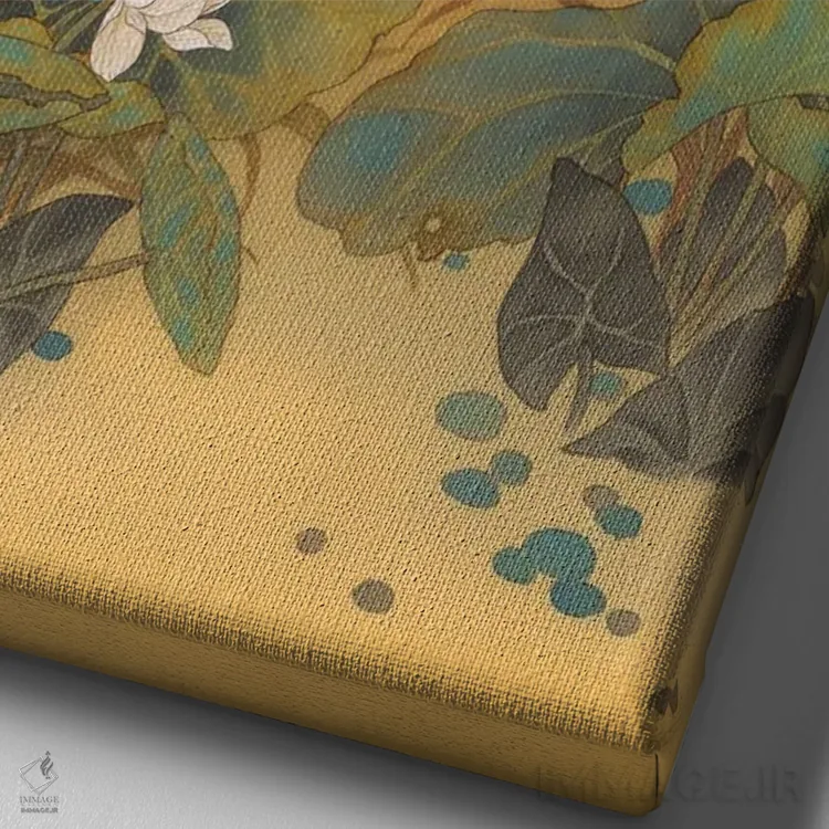 تابلو دکوراتیو بانوی بید اثر کارولین آر یانگ - نمای نزدیک بافت بوم