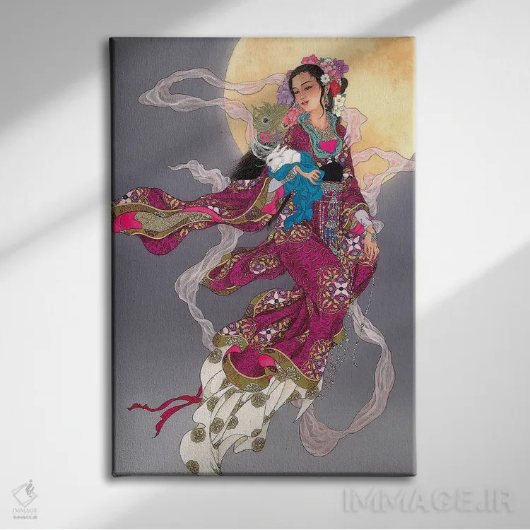 تابلو دکوراتیو طلوع ماه اثر کارولین آر یانگ - نمای روبهرو روی دیوار