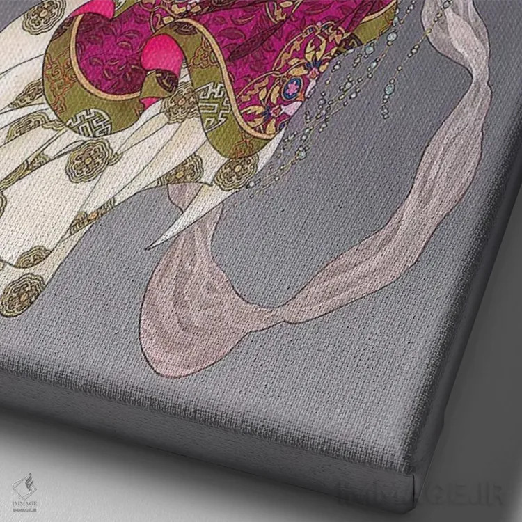 تابلو دکوراتیو طلوع ماه اثر کارولین آر یانگ - نمای نزدیک بافت بوم