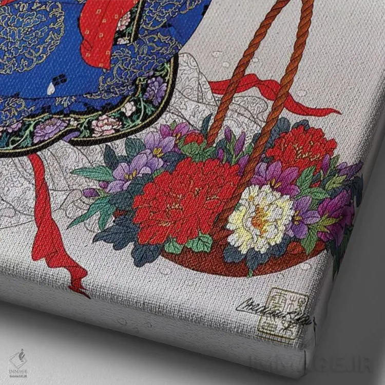 تابلو دکوراتیو آواز بهار اثر کارولین آر یانگ - نمای نزدیک بافت بوم