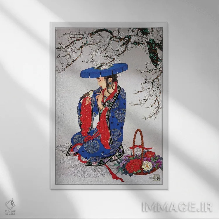 تابلو دکوراتیو آواز بهار اثر کارولین آر یانگ - نمای قابدار سفید