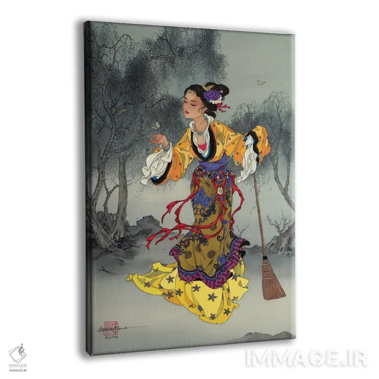 تابلو دکوراتیو پروانه سفید اثر کارولین آر یانگ - نمای پرسپکتیو محصول