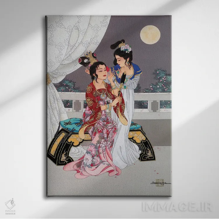 تابلو دکوراتیو خواهران اتاق سرخ اثر کارولین آر یانگ - نمای روبهرو روی دیوار