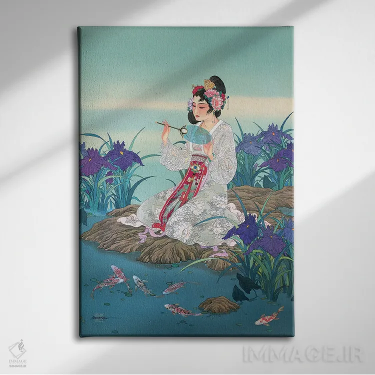 تابلو مدرن زیبایی ادوار اثر کارولین آر یانگ - نمای روبهرو روی دیوار