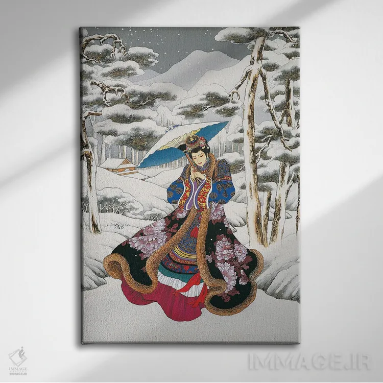 تابلو دکوراتیو خیال پردازی زمستانی اثر کارولین آر یانگ - نمای روبهرو روی دیوار