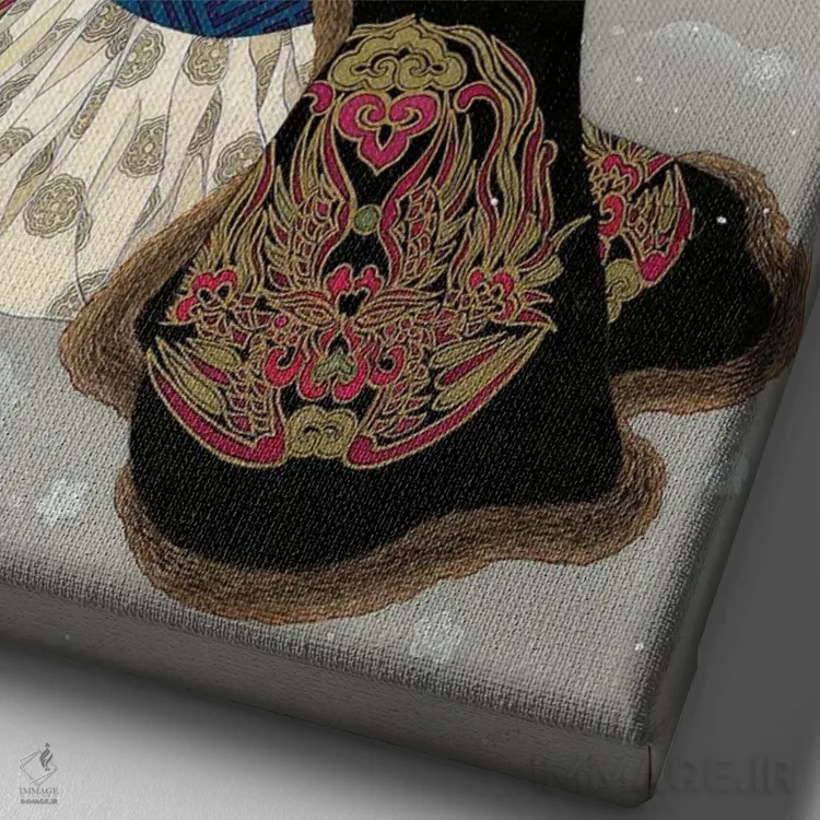 تابلو دکوراتیو زیبایی بی همتا اثر کارولین آر یانگ - نمای نزدیک بافت بوم