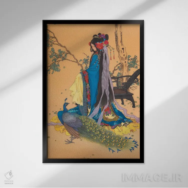 تابلو دکوراتیو زیبایی که ماه را شرمنده می کند اثر کارولین آر یانگ - نمای قابدار مشکی