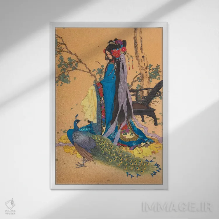 تابلو دکوراتیو زیبایی که ماه را شرمنده می کند اثر کارولین آر یانگ - نمای قابدار سفید