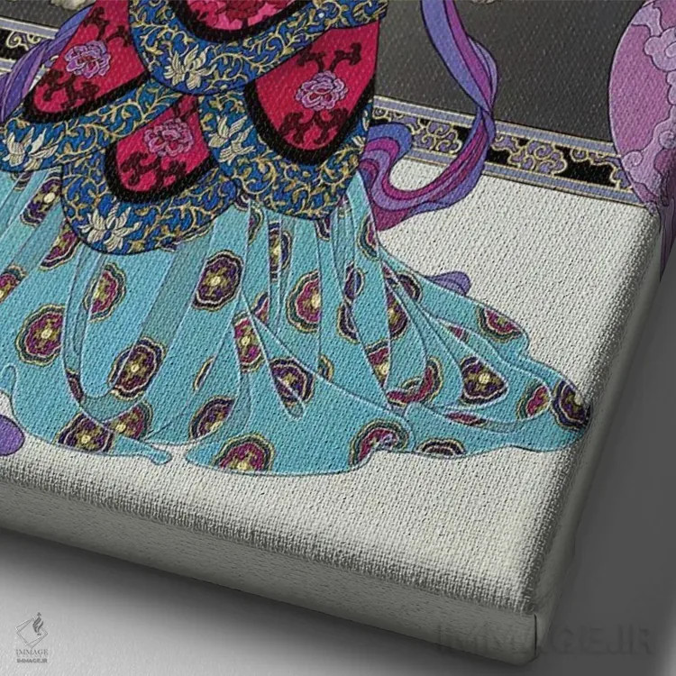 تابلو دکوراتیو یشم سیاه اثر کارولین آر یانگ - نمای نزدیک بافت بوم