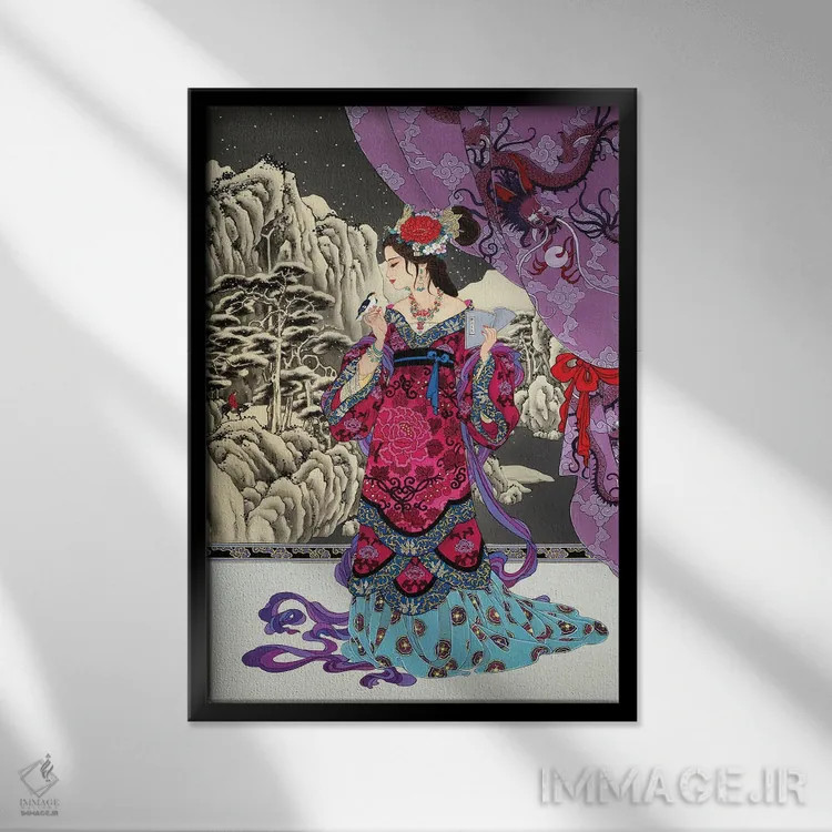 تابلو دکوراتیو یشم سیاه اثر کارولین آر یانگ - نمای قابدار مشکی