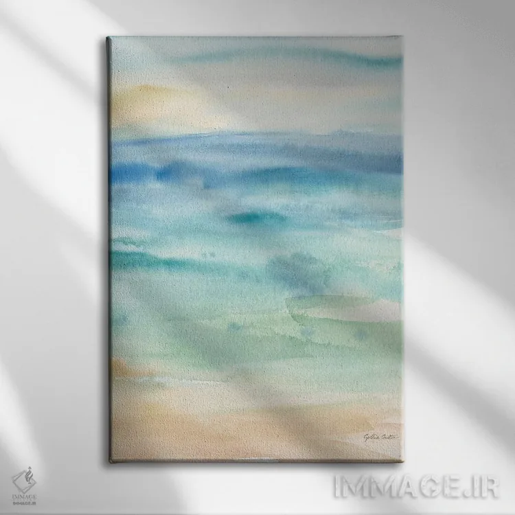 تابلو انتزاعی دریاپیمایی انتزاعی II اثر سینتیا کولتر - نمای روبهرو روی دیوار