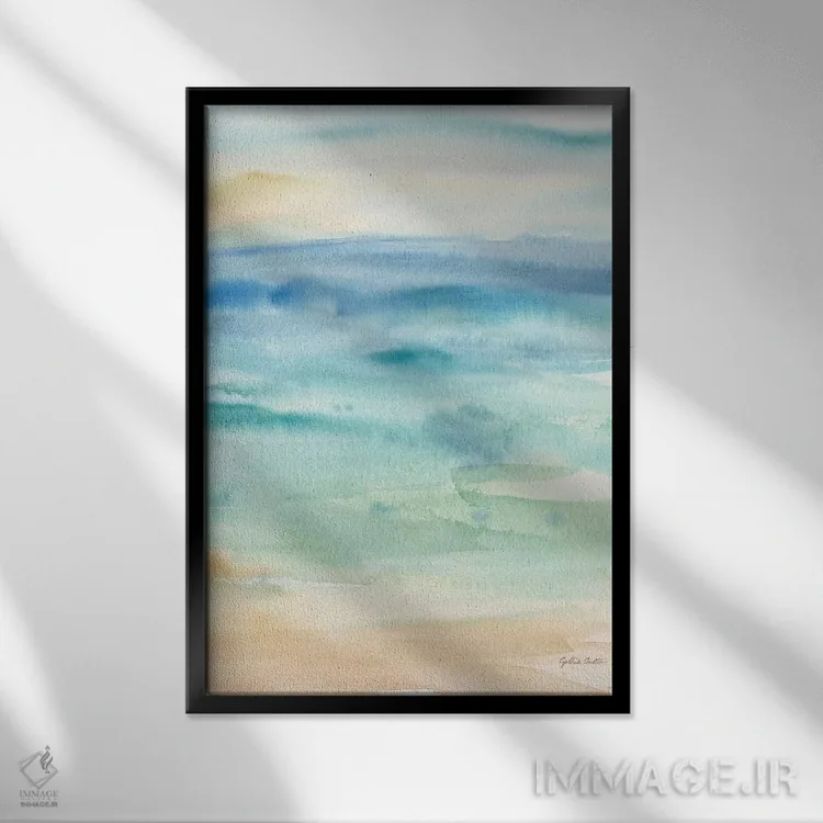 تابلو انتزاعی دریاپیمایی انتزاعی II اثر سینتیا کولتر - نمای قابدار مشکی