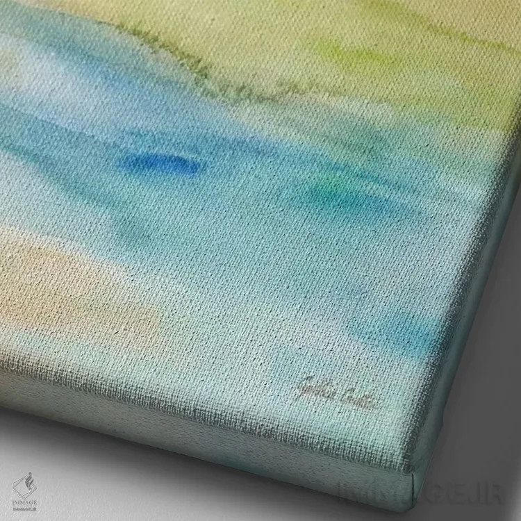 تابلو انتزاعی منظره آبرنگی II اثر سینتیا کولتر - نمای نزدیک بافت بوم
