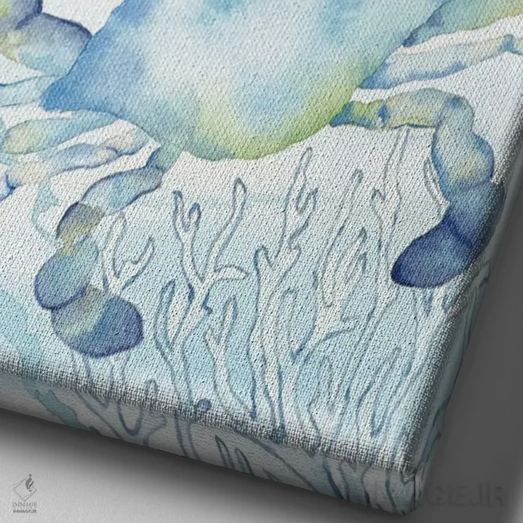 تابلو دکوراتیو دریای آبی بزرگ XVIII اثر سینتیا کولتر - نمای نزدیک بافت بوم