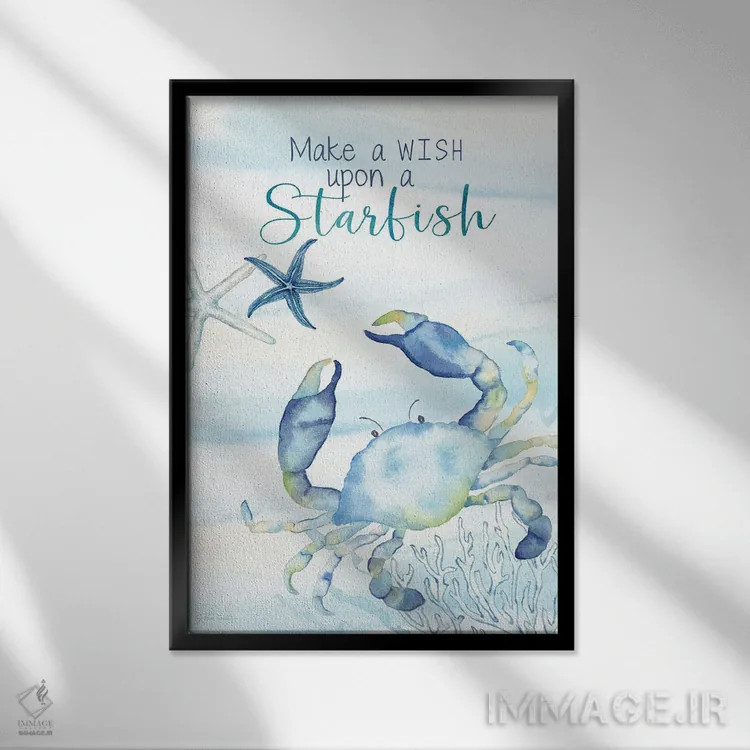 تابلو دکوراتیو دریای آبی بزرگ XVIII اثر سینتیا کولتر - نمای قابدار مشکی