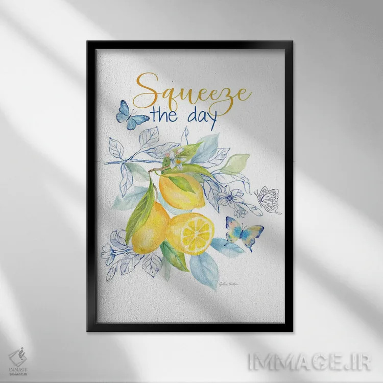 تابلو مینیمال دفتردست نویس طرح لیمو V اثر سینتیا کولتر - نمای قابدار مشکی