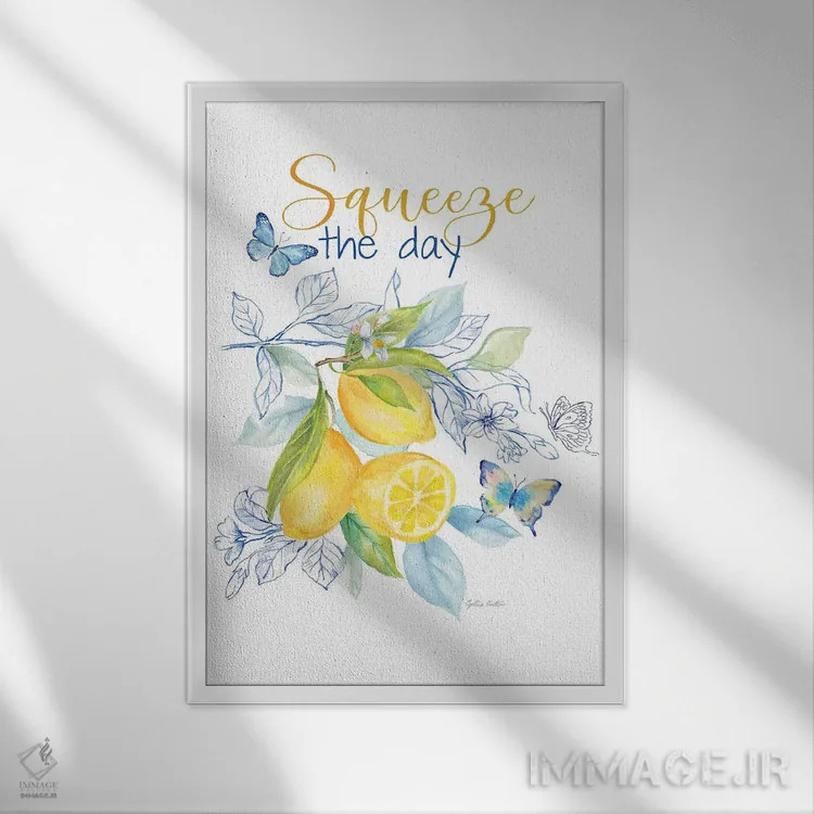 تابلو مینیمال دفتردست نویس طرح لیمو V اثر سینتیا کولتر - نمای قابدار سفید