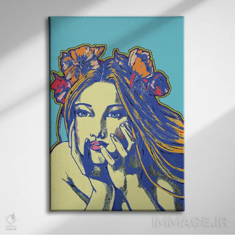 تابلو دکوراتیو آبی لو بل اثر کوری پلاملی - نمای روبهرو روی دیوار