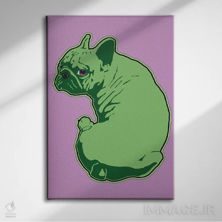 تابلو دکوراتیو فرنچی صورتی اثر کوری پلاملی - نمای روبهرو روی دیوار