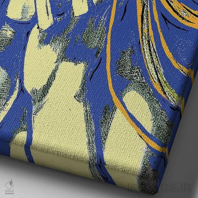 تابلو دکوراتیو آبی لو بل اثر کوری پلاملی - نمای نزدیک بافت بوم