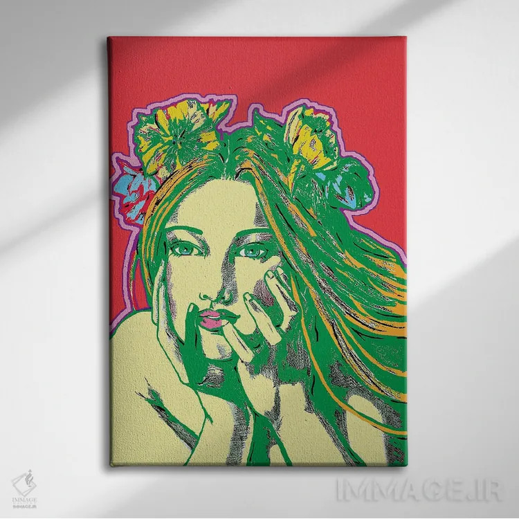 تابلو دکوراتیو قرمز لو بل اثر کوری پلاملی - نمای روبهرو روی دیوار