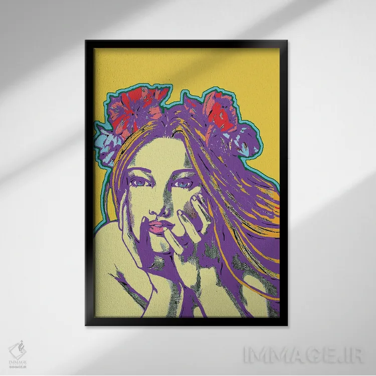 تابلو دکوراتیو زرد لو بل اثر کوری پلاملی - نمای قابدار مشکی