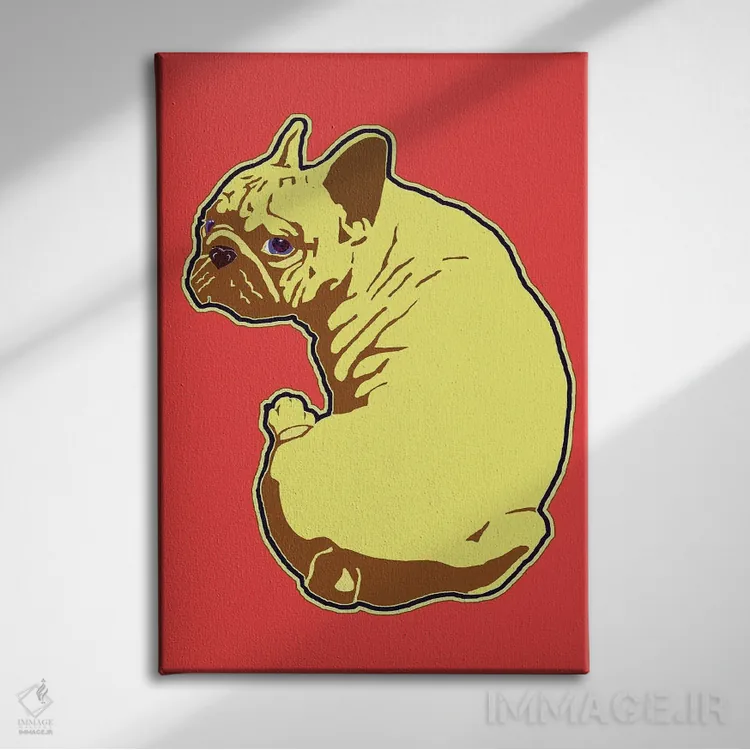 تابلو دکوراتیو فرنچی قرمز اثر کوری پلاملی - نمای روبهرو روی دیوار