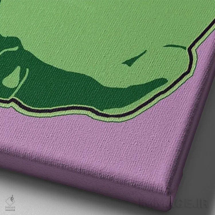 تابلو دکوراتیو فرنچی صورتی اثر کوری پلاملی - نمای نزدیک بافت بوم