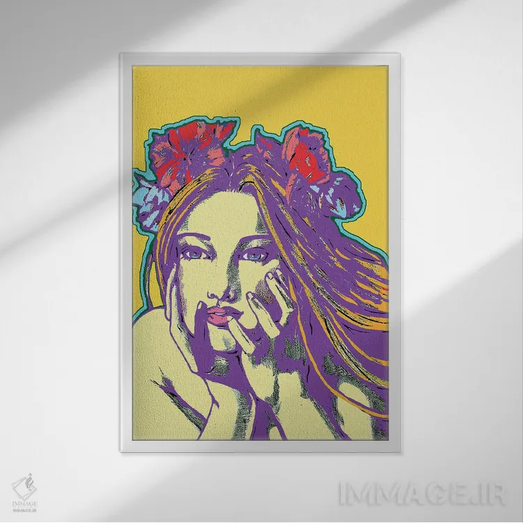 تابلو دکوراتیو زرد لو بل اثر کوری پلاملی - نمای قابدار سفید